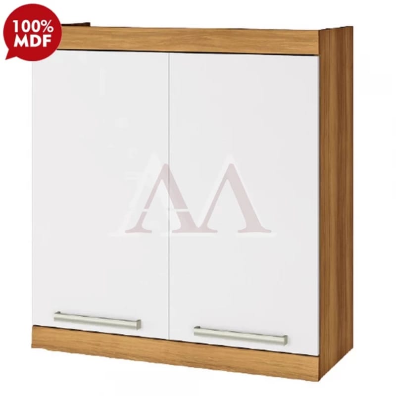 Armário Aéreo 2 Portas Branco com Moldura