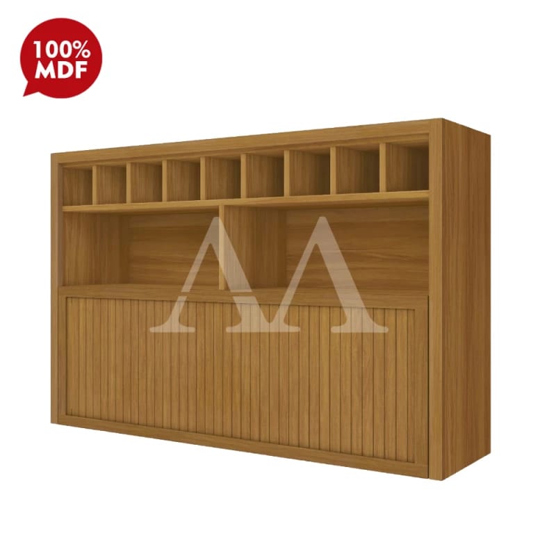 Cozinha Completa Ripada Natural com Cinza