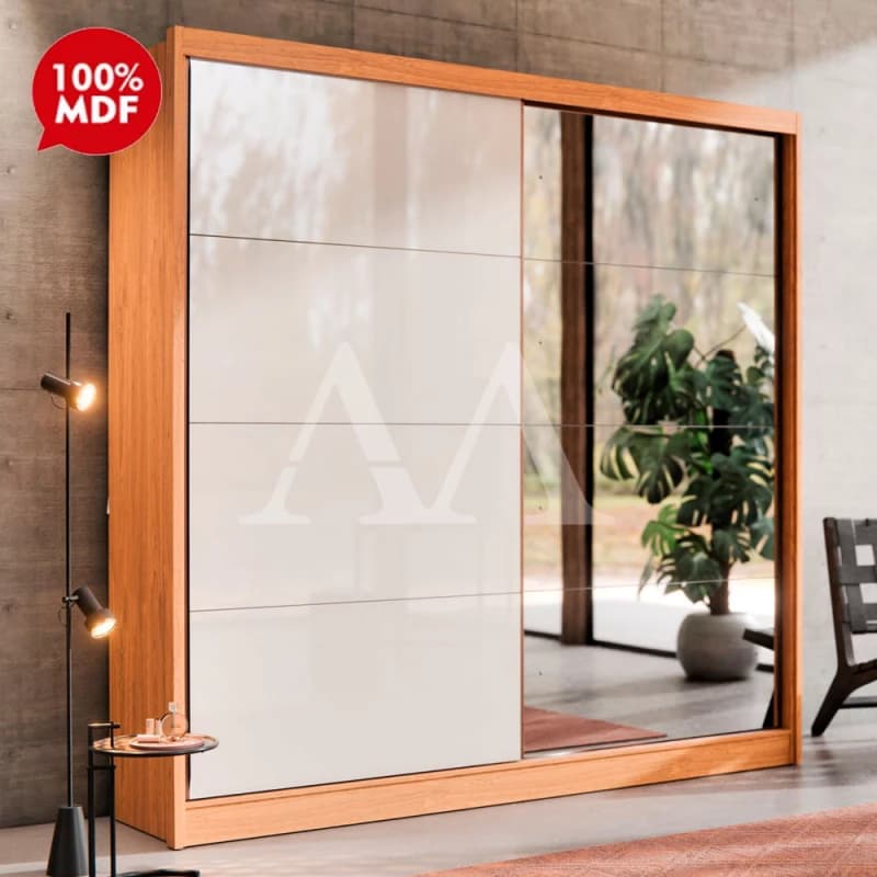 Guarda-roupa Natural com Portas Segmentadas