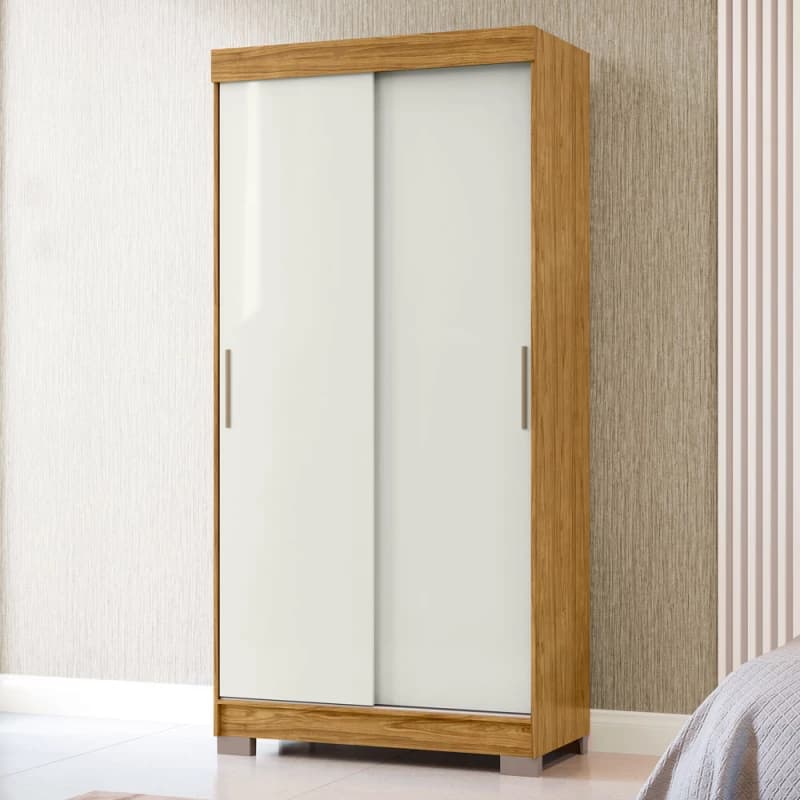 Guarda-roupa Pequeno 2 Portas Branco com Pés
