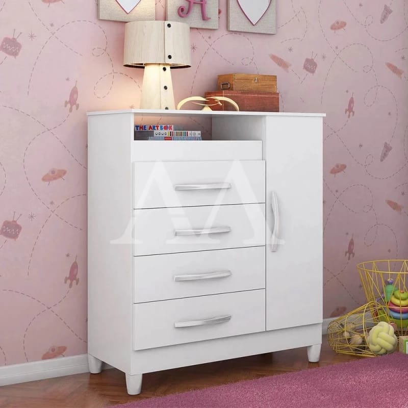 Cômoda Infantil Branca 4 Gavetas