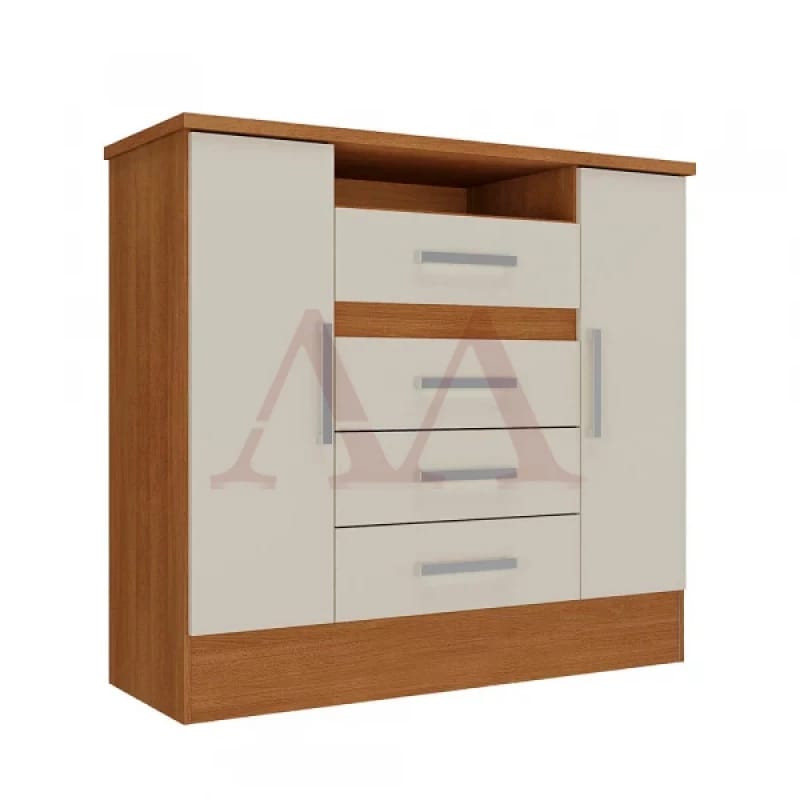 Cômoda 2 Portas e 4 Gavetas com Nichos