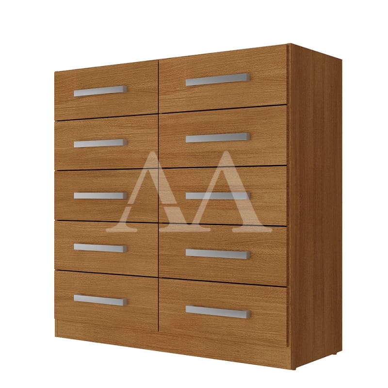 Cômoda 10 Gavetas Madeira Natural
